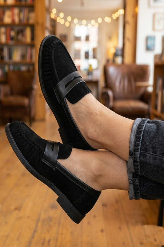 Mocassins classiques en daim noir – Chaussures haut de gamme Tropico Chaussures pour femmes