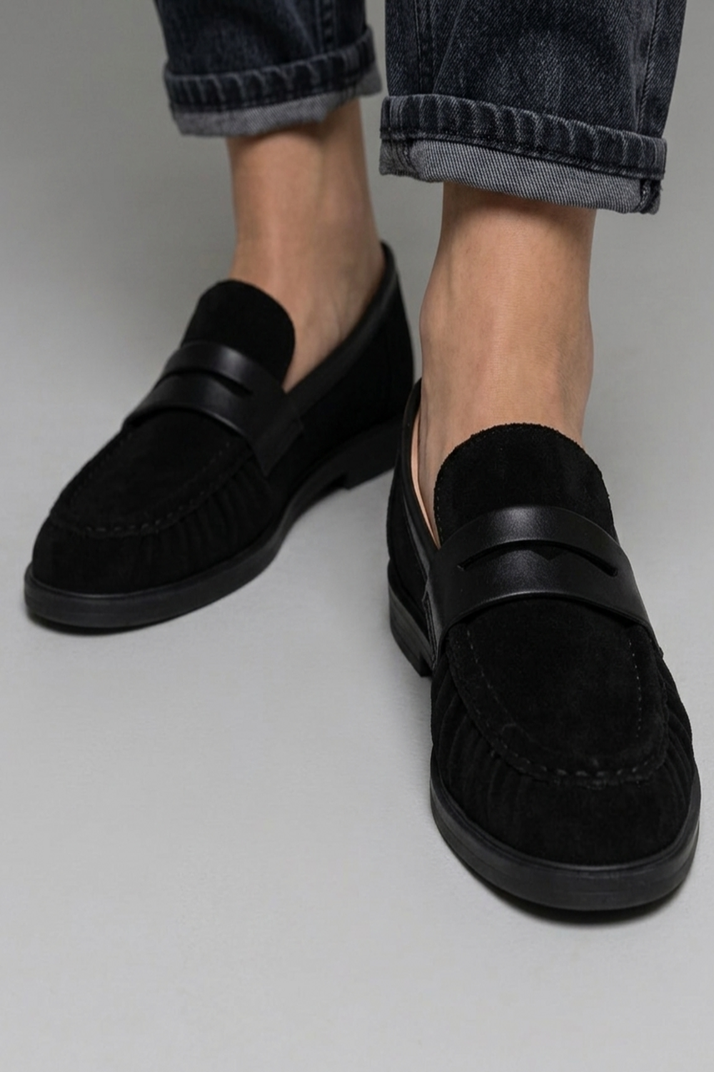 Mocassins classiques en daim noir – Chaussures haut de gamme Tropico Chaussures pour femmes