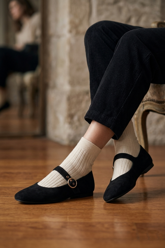 Ballerines Mary Jane classiques noires pour femmes – Chaussures confortables à bride à boucle