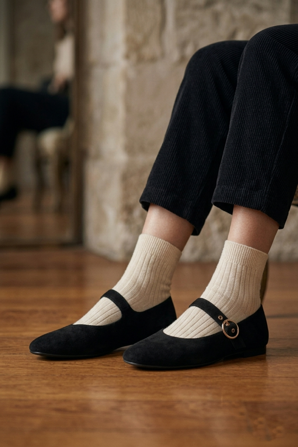 Ballerines Mary Jane classiques noires pour femmes – Chaussures confortables à bride à boucle