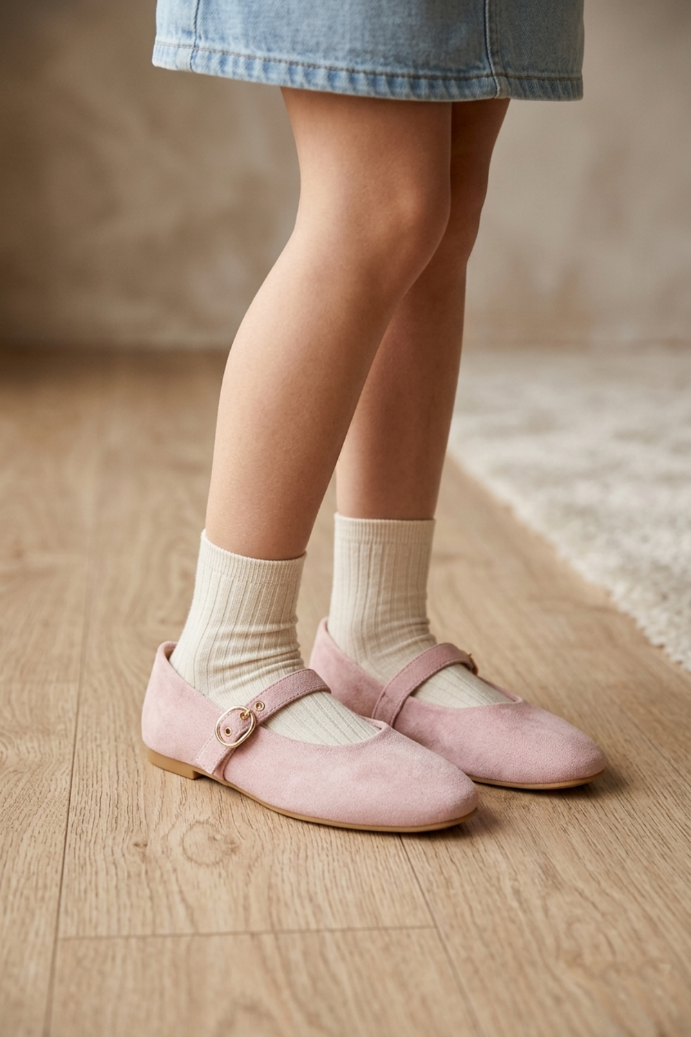Ballerines Mary Jane roses classiques pour femmes – Chaussures confortables à boucle
