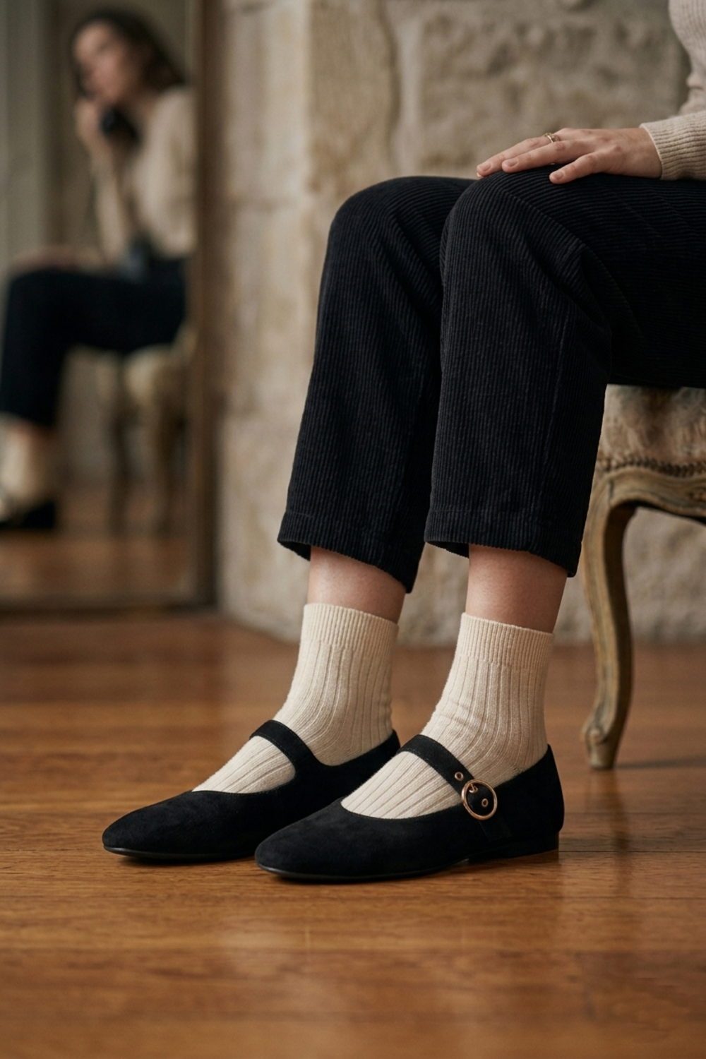 Ballerines Mary Jane classiques noires pour femmes – Chaussures confortables à bride à boucle